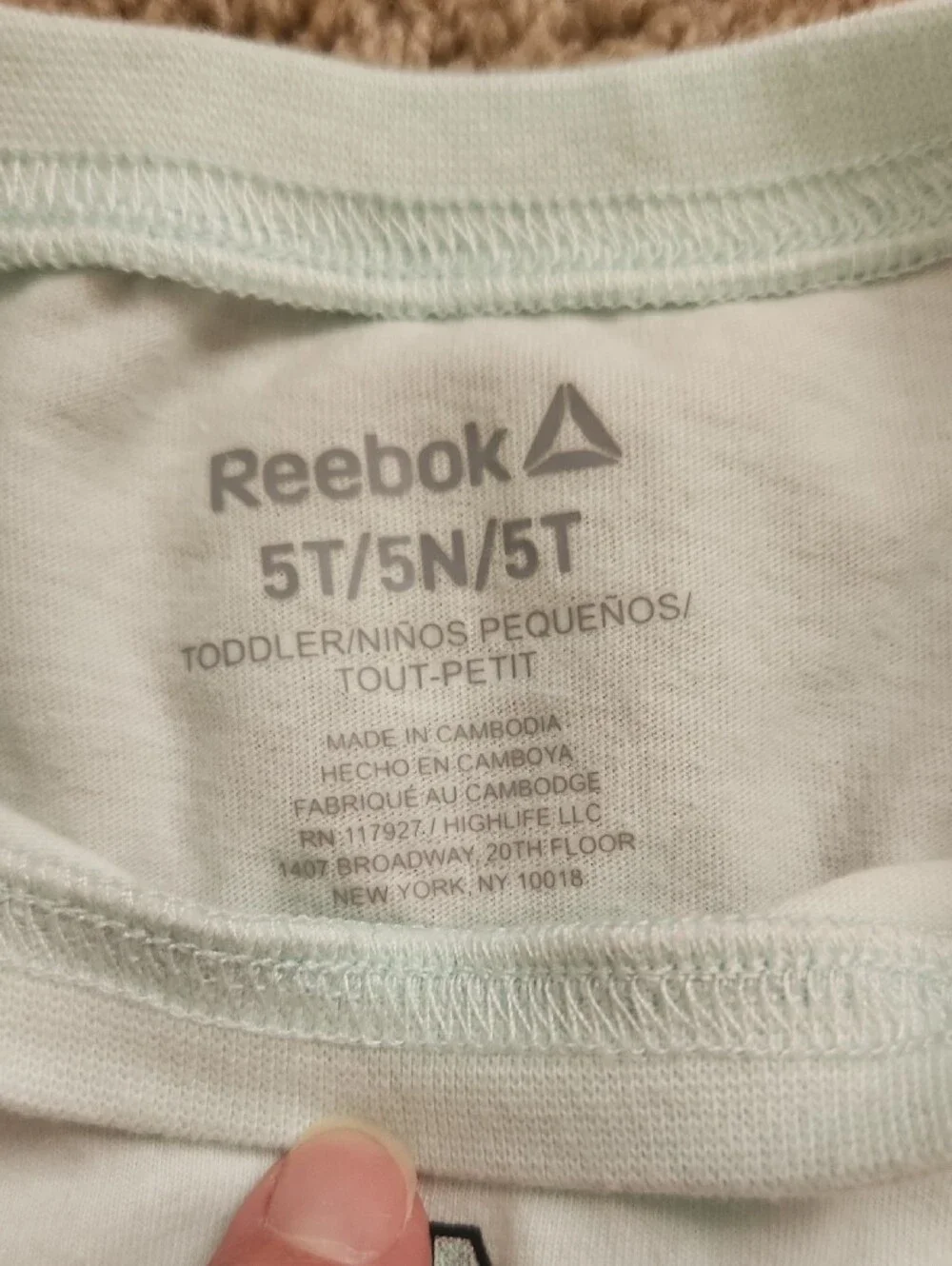 Reebok Girls Mint Logo Tee with Gray-Purple Tie-Dye Shorts